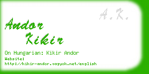 andor kikir business card